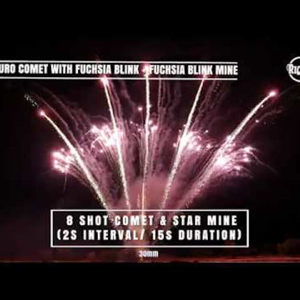 30mm Comet + Star Mine – Ricasa Fireworks / Batería multidisparo Cometa + Volcán de 30mm